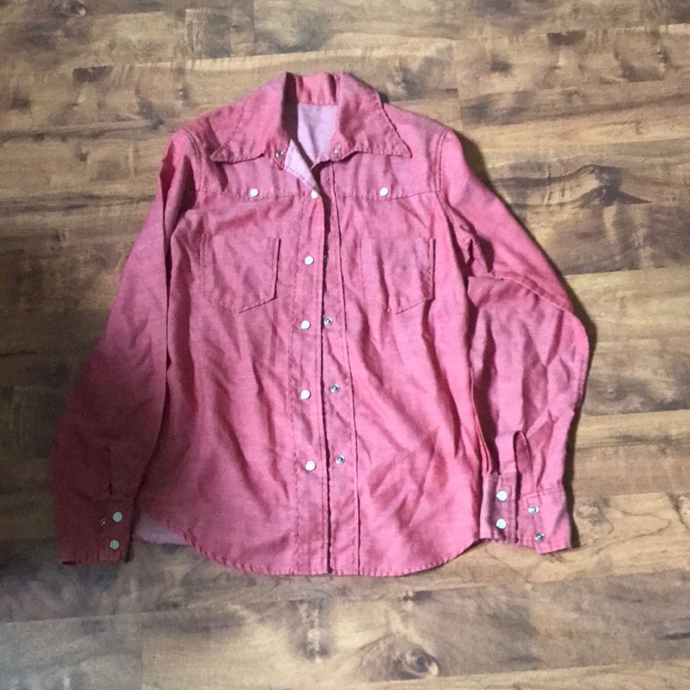 Light red button up shirt